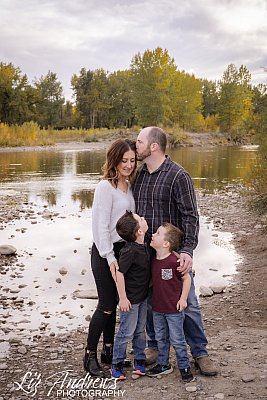 Family embrace, Sheep River, Alberta
