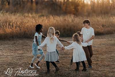 Candid photo of children playing